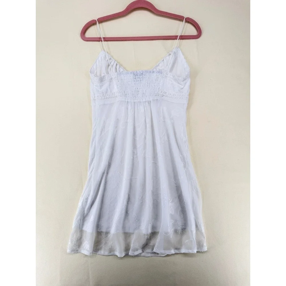 Princess Polly Floral Devore Lace Trim Mini Dress Size 8 White LIKE NEW - Picture 16 of 16